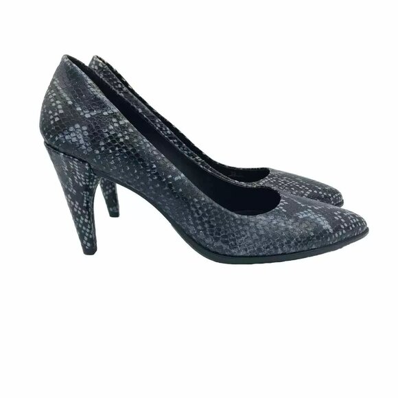 ECCO Womens Shoes Size 9 / EU40 Heels Danish Design Snake Animal Pointed Toe - Picture 1 of 11